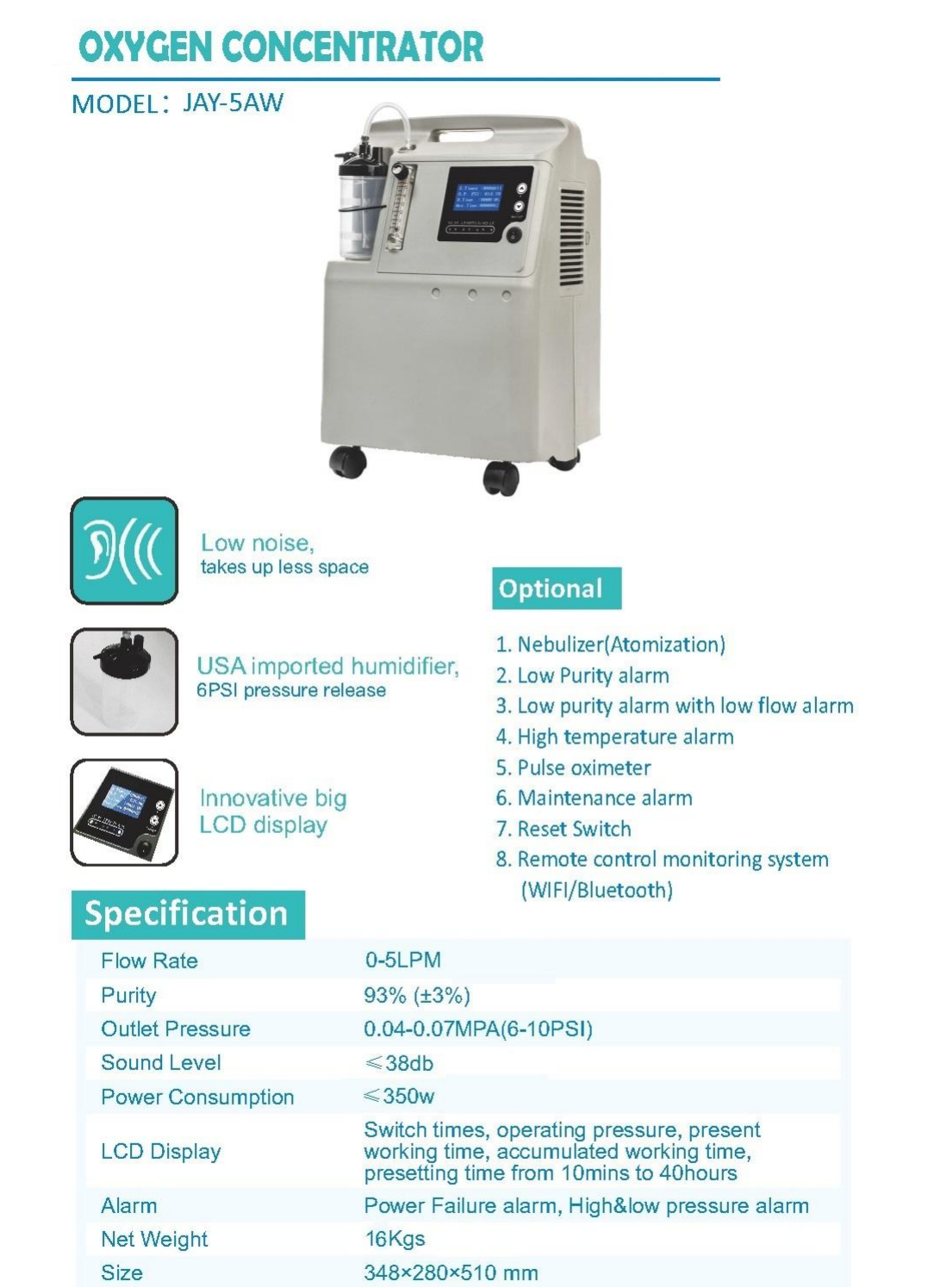 Устройство концентратора кислорода 5 l_aucma jay-5aw